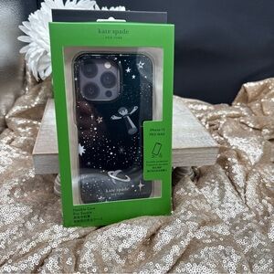 Kate Spade Starry Sky Outer space Black W/Glitter iPhone Case 15 Pro Max